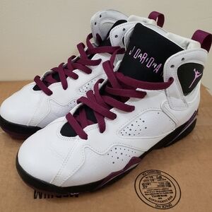 Air Jordan Retro 7 "Fuchsia Glow". GS size 6.5. White,Fuchsia,Pink,Blk Mulberry